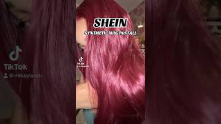 SHEIN BURGUNDY SYNTHETIC WIG INSTALL❤️‍🔥 [upl. by Genna]