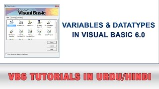 VB6 Tutorial In Urdu  Variables and Datatypes in VB6 [upl. by Odlavu]