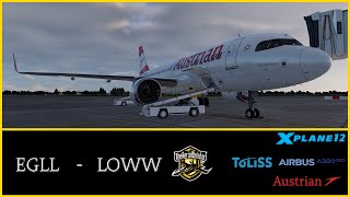 Toliss A320 Neo  PreRelease  XPlane 12  Austrain Airlines  London Heathrow  Vienna [upl. by Aneloc]