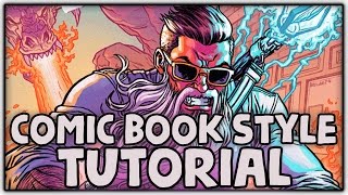 Comic Book Art Style Process Tutorial  Super Easy [upl. by Verlee]