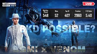 10KD POSSIBLE  BGMI LIVE GAMEPLAY  BGMIxVENOM  BGMI 34 UPDATE LIVE livestream bgmi [upl. by Hagep]