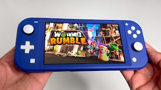 Worms Rumble Gameplay on Nintendo Switch LITE [upl. by Frechette116]