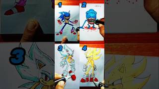 Pendrawing speed Sonic compilation drawing art shorts sonic [upl. by Arbma95]