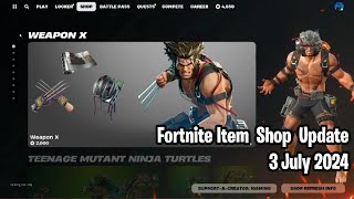 🔥 Fortnite Item Shop Update July 3 2024 Weapon  X Guernsey and More 💎 [upl. by Svirad813]