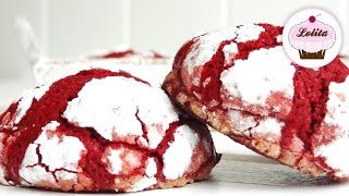 Receta de galletas Red Velvet craqueladas  Cookies de red velvet [upl. by Goldina]