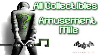 Batman Arkham City All Riddler Collectibles  Amusement Mile HD60fps [upl. by Hong]