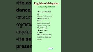 dailyuseenglish sentences with malayalam meanings spokenenglish online freeclass keralapsc [upl. by Nerval]