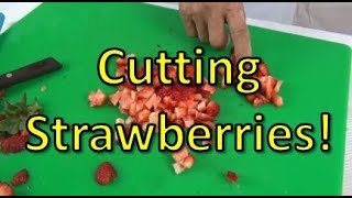 Cutting and Dicing Strawberries Julienne  Ny the Cook [upl. by Aicala]