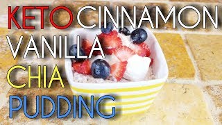 Meatless Keto Keto CinnamonVanilla Chia Pudding🍓🥥 [upl. by Nosreme]