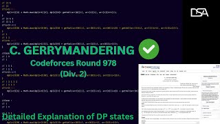 Codeforces Round 978 Div 2  C Gerrymandering  Dynamic Programming Solution Code link below [upl. by Shelton]