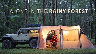 SOLO Car Tent Camping in the RAIN  Relaxing cosy rain shelter ASMR [upl. by Elmer]