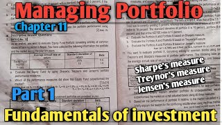 Managing Portfolio Chapter 11  Fundamentals of investment  Part1 [upl. by Neelrad]