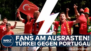 FUßBALLEM Fans am ausrasten  Türkei GEGEN Portugal  Camping der Zuschauer [upl. by Durant66]