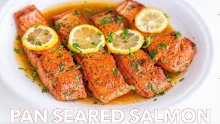 Easy Pan Seared Salmon Recipe with Lemon Butter [upl. by Initsed]