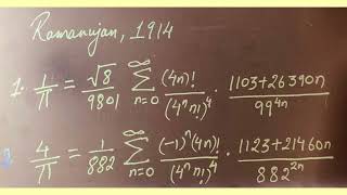 Ramanujan’s Pi Formulae 1914  Chudnovsky Brothers’ Pi Formula  1988 [upl. by Ynnel105]