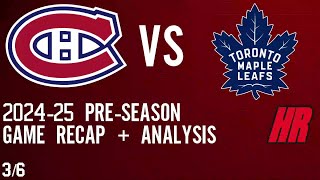 Montreal Canadiens vs Toronto Maple Leafs  Habs 202425 Season Recap  Episode 03  Harry Rice [upl. by Tasia]