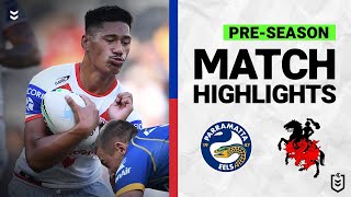 Parramatta Eels v St George Illawarra Dragons  Match Highlights  PreSeason 2022  NRL [upl. by Valerle182]