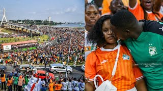 Wow Massive Crowd In Abijan As Ivory Coast National Team Goes On AFCON Trophy Parade [upl. by Golden]