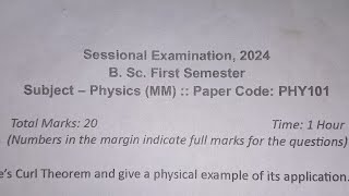 B Sc first Semester Question Paper aper 2024 Physics BSC fast sem physics question paper [upl. by Elisabetta]