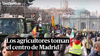 Los AGRICULTORES toman el centro de MADRID “Si el campo no produce la ciudad no come” [upl. by Anialam]