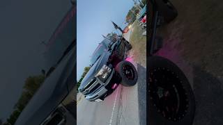 TRUCKING TUESDAY 🔥 chevrolet silverado girldriven v8 nnbssilverado lifted pink black [upl. by Bandler]