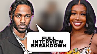 Kendrick Lamar Full Interview With SZA  BREAKDOWN [upl. by Sheets702]