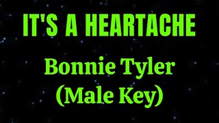 Its A Heartache by Bonnie Tyler Male Key Karaoke [upl. by Ahsanat]