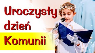 Uroczysty dzień Komunii  Tekst piosenki  Piosenka na I Komunię Św  Podkład Jangok [upl. by Pollie876]