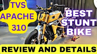 Tvs Apache RTR 310 Trickster Stunt Bike Review And Details By Warrior High Rider [upl. by Corenda]