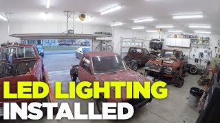 How to Install T8 LED Garage Lighting fixtures bulbs wiring [upl. by Dowski]