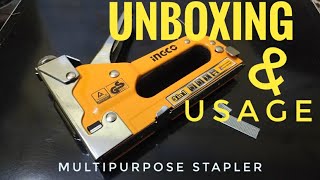 INGCO 3 in 1 Staple Nail Steel Gun Kit  Manual Staple Gun  Multipurpose Stapler [upl. by Sorkin683]