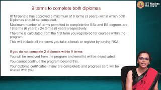 IITM BS  DS 9 terms to complete both Diplomas [upl. by Malachi]