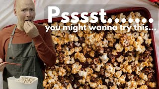 Chocolate Peanut Butter Popcorn  4 Ingredient Quick amp Easy Snack [upl. by Surdna]