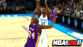 KOBE BRYANT VS KEVIN DURANT  LAKERS at THUNDER  NBA 2K11 Gameplay [upl. by Anegal]