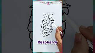 Raspberry Drawing I Fruits Drawing I Raspberry Juice I How to draw Raspberry I Raspberry fruit I [upl. by Rexanna754]