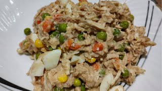 Ensalada de atún con pollo solo 10 minutos fácil rápido y deliciosa 🥗 [upl. by Ianthe]