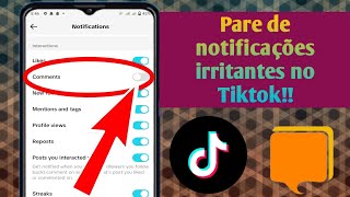 Como impedir notificações irritantes do TiktokMelhor atualização 2024 [upl. by Cesya]