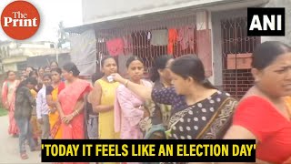 Watch Voters queue up for West Bengal Panchayat repolling [upl. by Idas]