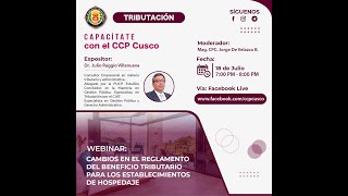 Webinar Cambios en el Reglamento del Beneficio Tributario para los Establecimientos de Hospedaje [upl. by Atikam]