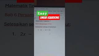 How to do LINEAR EQUATIONS Persamaan linear  Matematik Ting 1 Ulangkaji uasa matematik [upl. by Edroi]