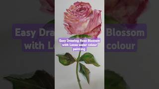 Easy Drawing Rose Blossom with Loose Watercolour Painting 🖌️ balaartz [upl. by Sherris]