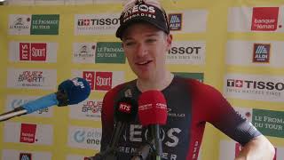 Ethan Hayter  Interview at the finish  Stage 2  Tour de Romandie 2022 [upl. by Etnuahs]