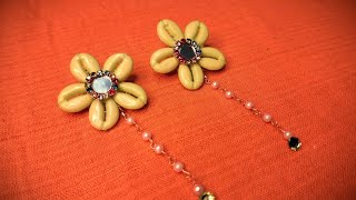 DIY Cowrie shell earrings tutorial [upl. by Eiznik]