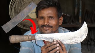 This Talented Blacksmith Is Expert In Forging A Billhook Knife From Leaf Spring [upl. by Enyak]