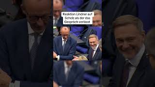 Lindner Reaktion als Scholz das Gespräch verlässt bundestag nachrichten neuwahlen politik [upl. by Fusuy]