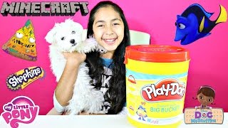 MBBB Giant Play Doh Bucket Toy Surprise Shopkins Minecraft MLP Secret life of Pets B2cutecupcakes [upl. by Schilling648]