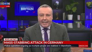 Mannheim massstabbing LATEST  Attacker appears to have TARGETED antiIslam rally in Germany [upl. by Mame]