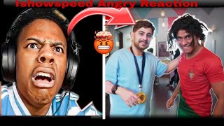 IShowSpeed Reacts to CarryMinatis Hilarious Roasting Video ishowspeed carryminati mrbeast [upl. by Ring]