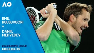 Emil Ruusuvuori v Daniil Medvedev Highlights  Australian Open 2024 Second Round [upl. by Haridan]