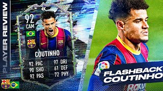 SHOULD YOU DO THE SBC🤔 92 FLASHBACK COUTINHO REVIEW FIFA 21 Ultimate Team [upl. by Rem]